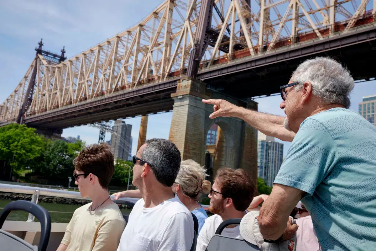 Group of people on ferry boat ride