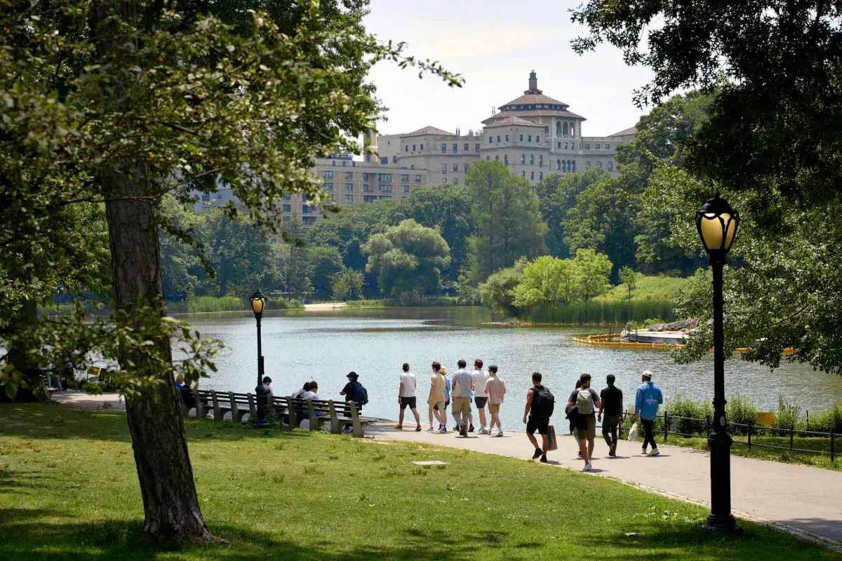 Group of People walking in Central Park