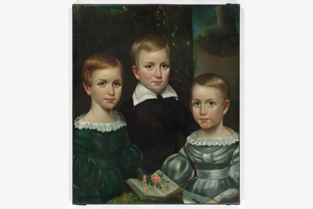 "Emily Elizabeth, Austin, and Lavinia Dickinson" (ca. 1840), by Otis Allen Bullard. Courtesy, Houghton Library, Harvard University