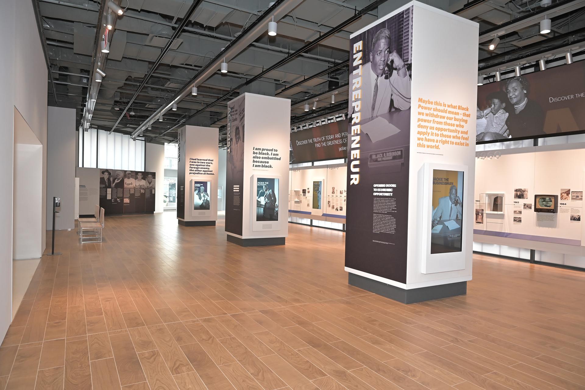 The main gallery of the Jackie Robinson Museum