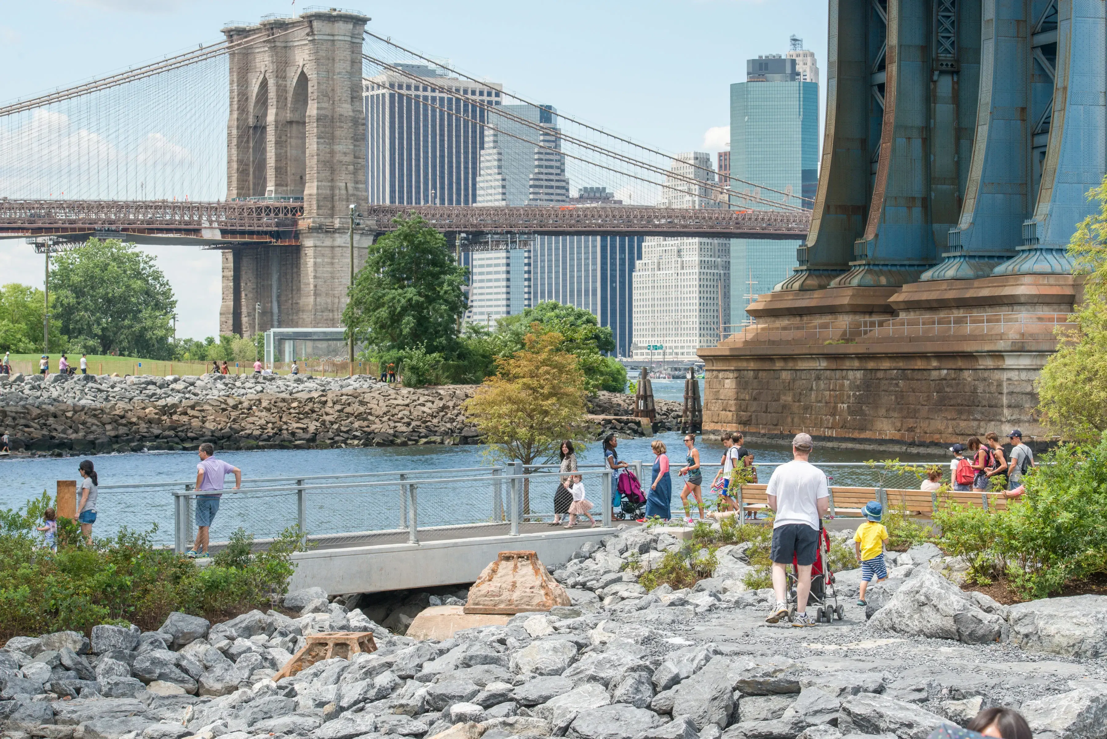 Brooklyn Bridge Park near the Manhattan and Brooklyn Bridges 