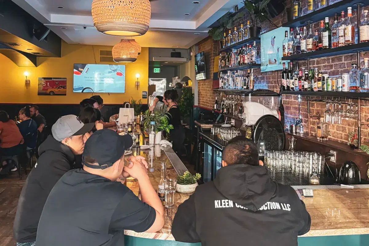 People watching soccer at Chuzo Culture