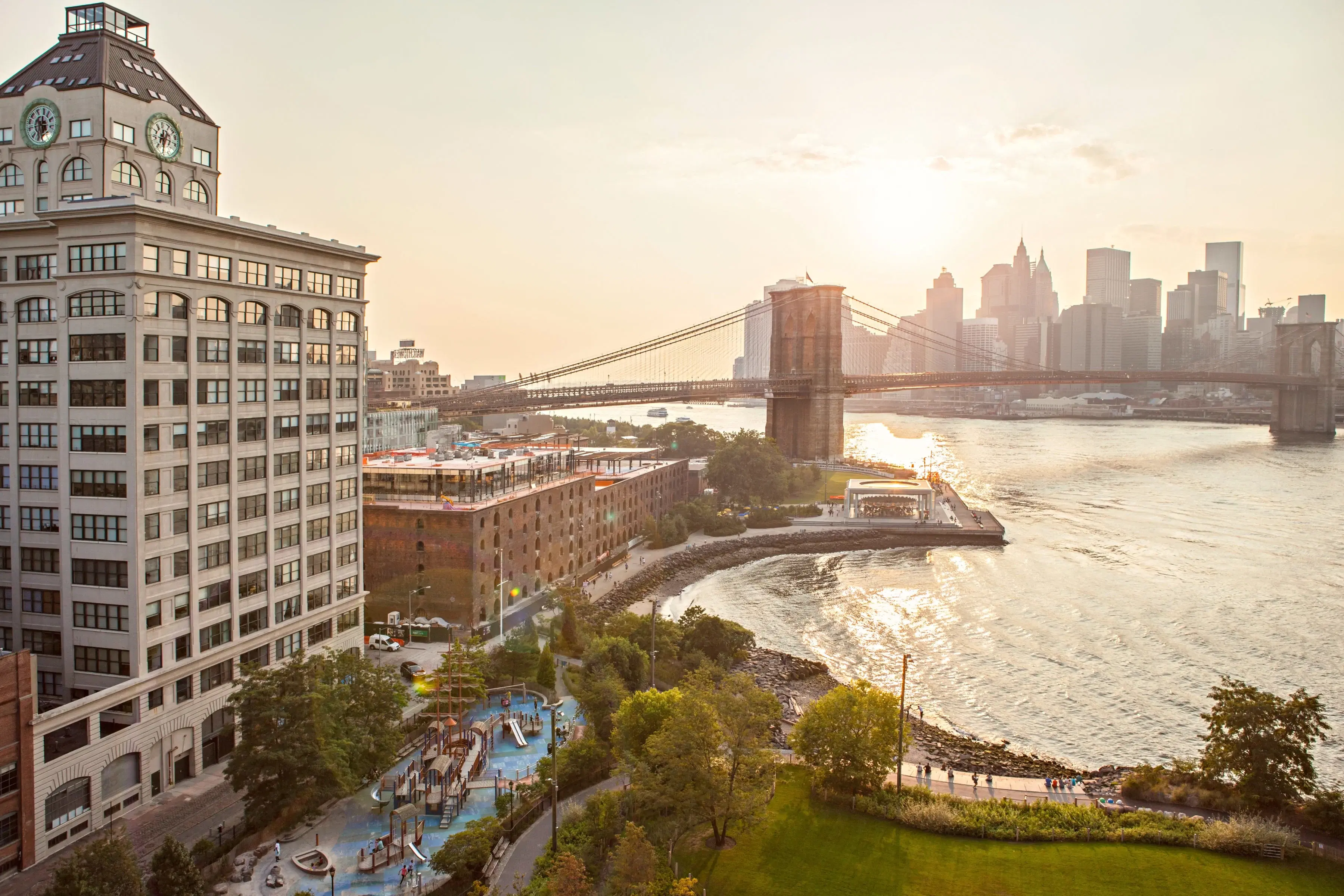 View of Brooklyn Bridge Park from the Manhattan Bridge 