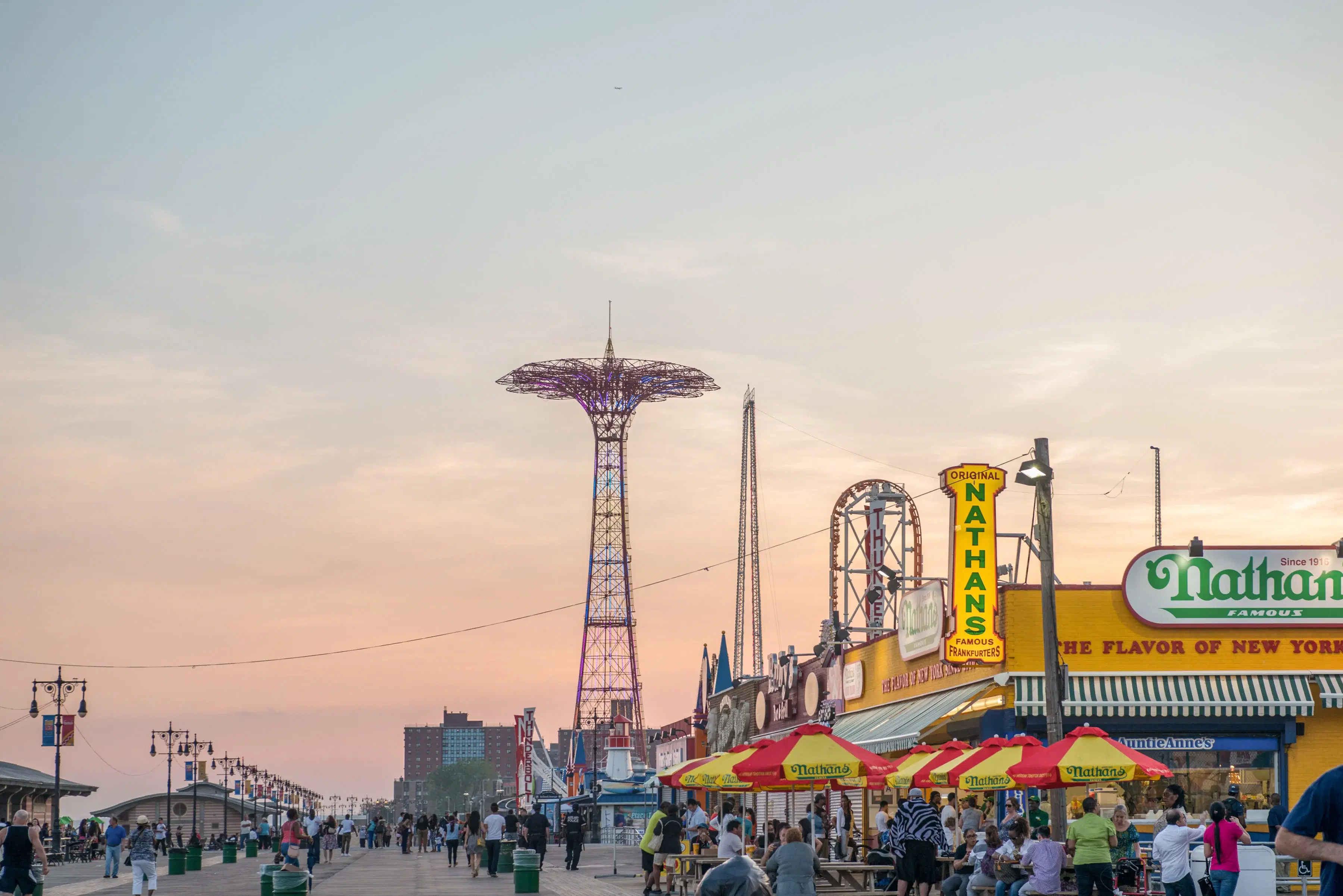 View of the Coney Island boardwalk 