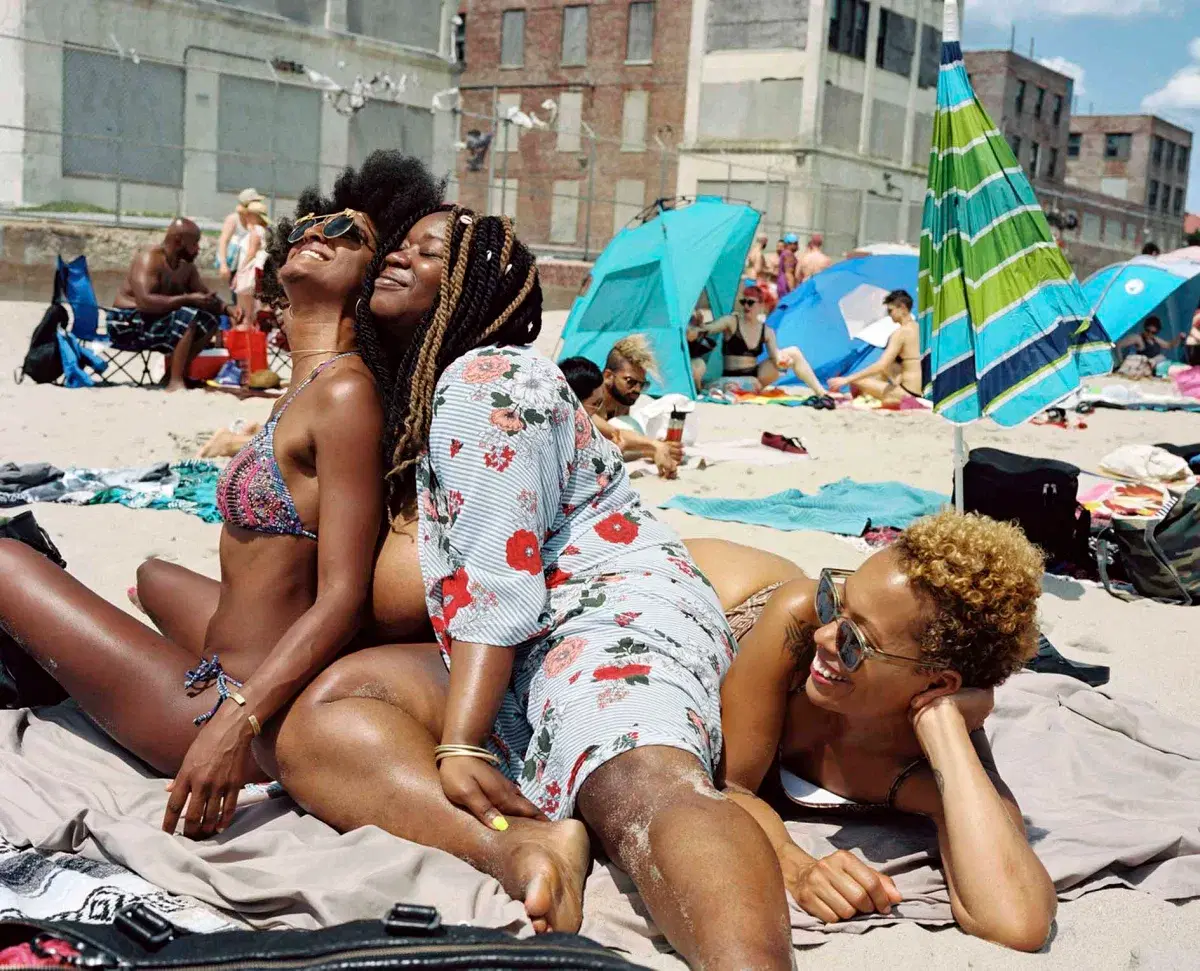 People at Jacob Riis Park Beach