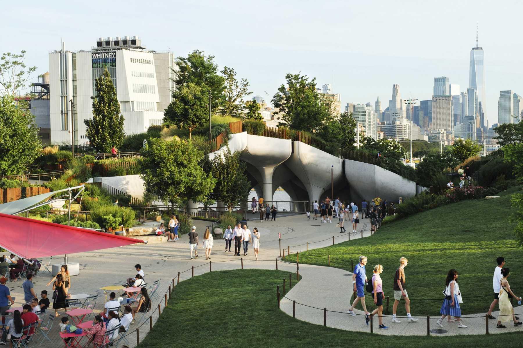 view of Little Island, in Manhattan